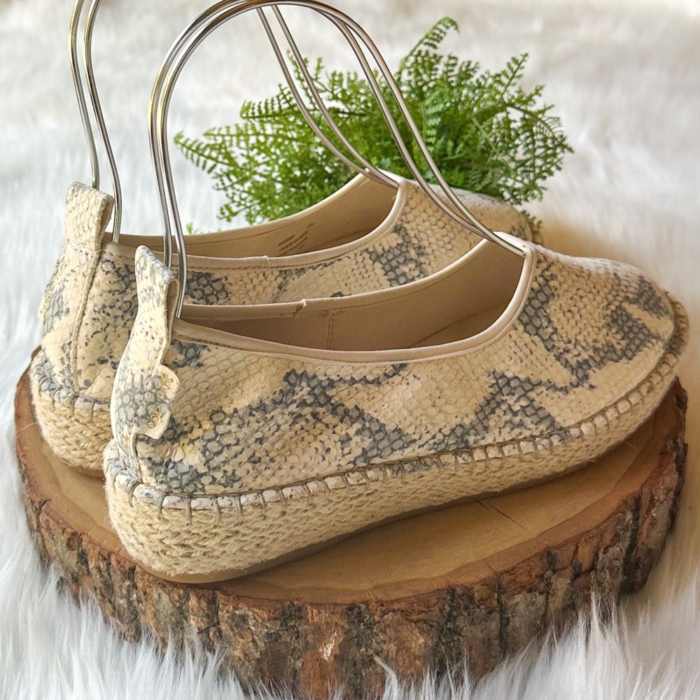 COLE HAAN CLOUDFEEL ROCCIA SNAKE PRINT LEATHER ESPADRILLE FLATS SHOES 6 $180 - Picture 6 of 6